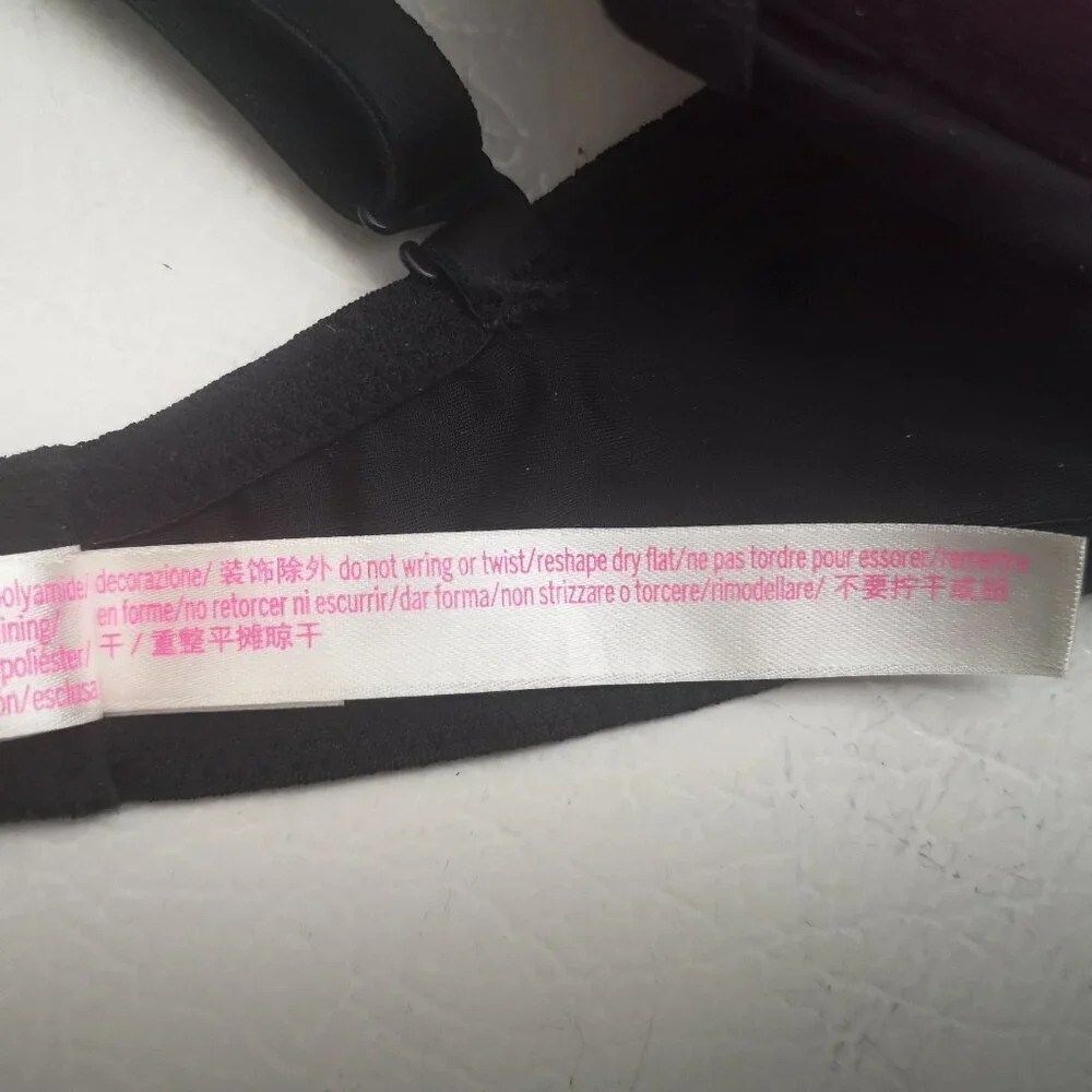 Pink Victoria's Secret Black Size 32DD Lightly Lined Underwire T-shirt Bra - Picture 4 of 7